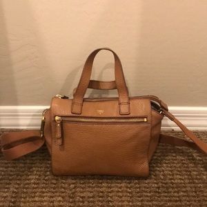 Brown leather fossil purse